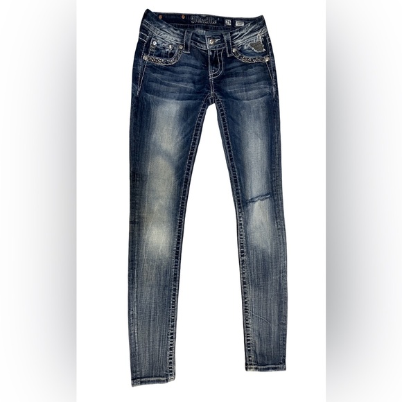 Miss Me Blue Skinny Jeans 25 - Picture 3 of 14